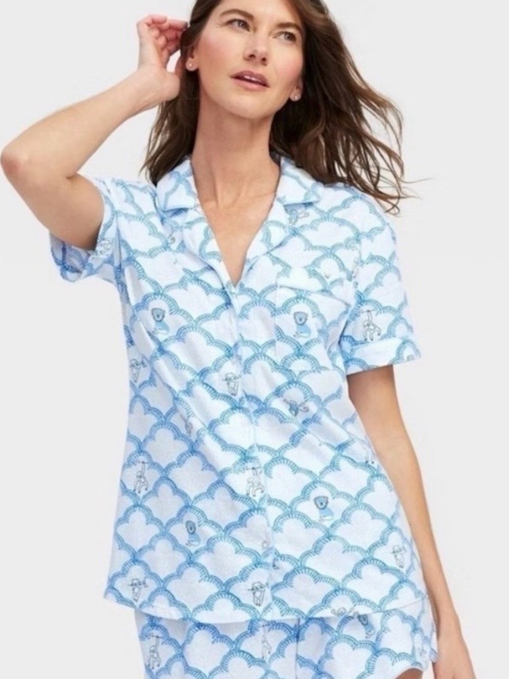 Roller Rabbit X Target Geo Trellis Blue Short Pajama Set (XL) - Picture 2 of 3